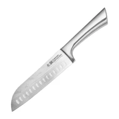 THE CUSTOM CHEF™ Cuisine::pro Damashiro® Santokukniv og skærebræt L 34 x B 24,5/L 16,5 cm - Rustfrit stål/bambus