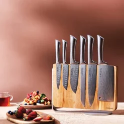 THE CUSTOM CHEF™ Cuisine::pro Damashiro® Meiyo Knivblok L 12/12,5/14/17,5/20 cm - Rustfrit stål