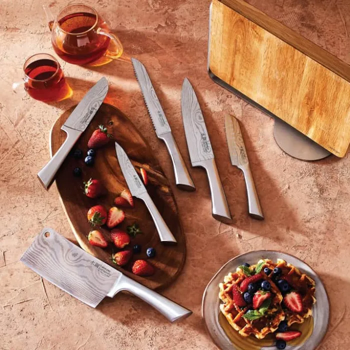 THE CUSTOM CHEF™ Cuisine::pro Damashiro® Meiyo Knivblok L 12/12,5/14/17,5/20 cm - Rustfrit stål