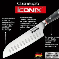 THE CUSTOM CHEF™ Cuisine::pro iconiX™ Santokukniv L 12,5 cm - Rustfrit stål