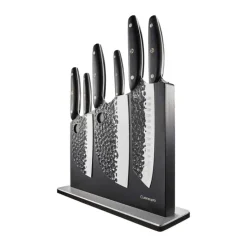 THE CUSTOM CHEF™ Cuisine::pro® Kuroi Kiba™ Knivblok - 7 dele L 17,5/14/15/18/12/9 cm - Japansk rustfrit stål/Pakkatræ - Sort