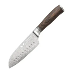 THE CUSTOM CHEF™ Cuisine::pro Le Connoisseur Santokukniv L 14 cm - Rustfrit stål - Stål/brun