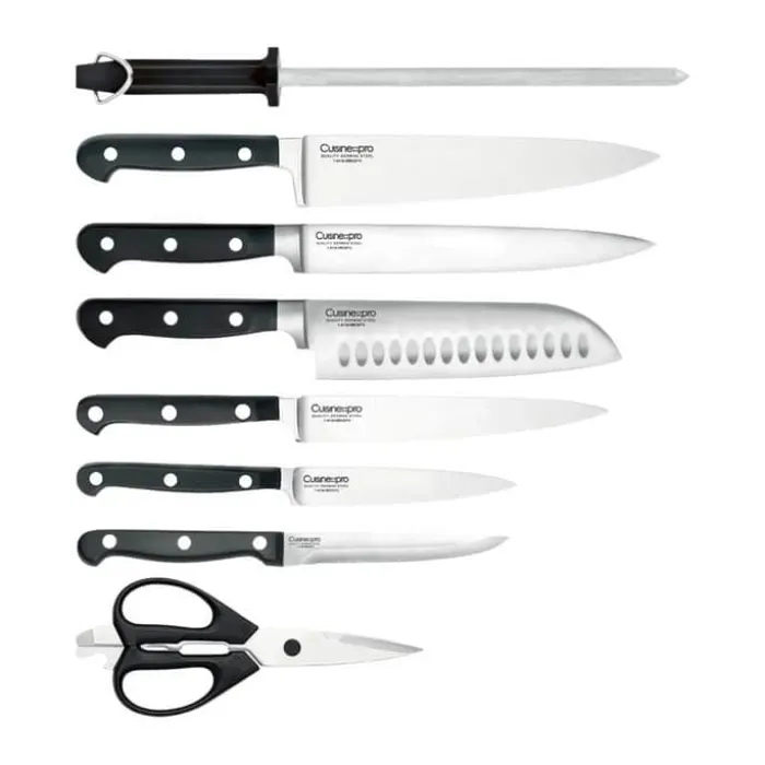 THE CUSTOM CHEF™ Cuisine::pro Sabre™ Knivblok - 14 dele 13 knive + knivblok - Rustfrit stål - Brun