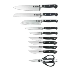 THE CUSTOM CHEF™ Cuisine::pro WOLFGANG STARKE™ Kutchin Knivblok - 11 dele 10 knive + knivblok - Rustfrit stål - Brun