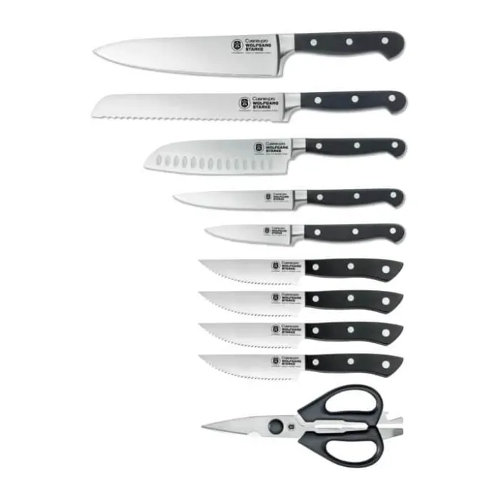 THE CUSTOM CHEF™ Cuisine::pro WOLFGANG STARKE™ Kutchin Knivblok - 11 dele 10 knive + knivblok - Rustfrit stål - Brun