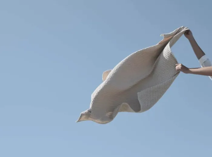 The Organic Company Vaffel Badelagen B 100 x L 150 cm - Økologisk bomuld - Beige
