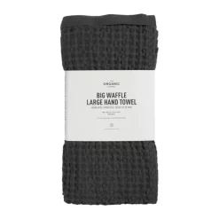 The Organic Company Vaffel Håndklæde B 50 x L 130 cm - Økologisk bomuld - Mørkegrå