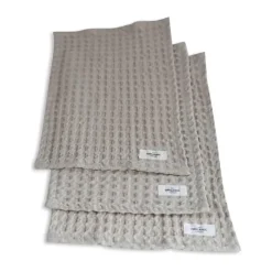 The Organic Company Vaffel Vaskeklud - 3 stk. B 25 x L 40 cm - Økologisk bomuld - Beige