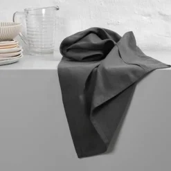 The Organic Company Viskestykke B 53 x L 86 cm - Økologisk bomuld - Mørkegrå