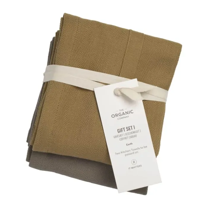 The Organic Company Viskestykke - 2 stk. B 53 x L 86 cm - Økologisk bomuld - Brun