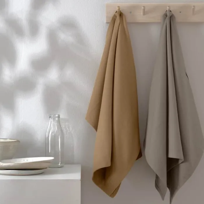 The Organic Company Viskestykke - 2 stk. B 53 x L 86 cm - Økologisk bomuld - Brun