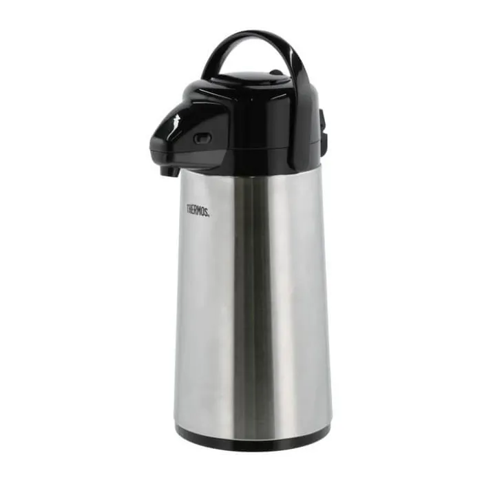 Thermos Termokande 1,9 liter - Stål/Glas - Sort
