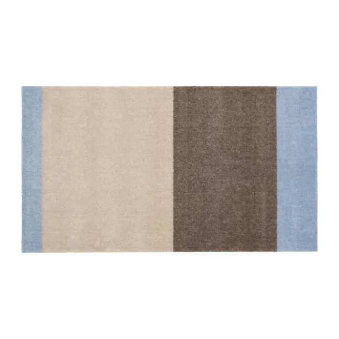 Tica Copenhagen Stripes Horisontal Gulvtæppe B 67 x L 120 cm - Polyamid/vinyl - Blå/ivory/sand