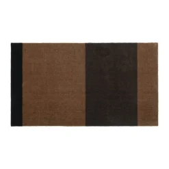 Tica Copenhagen Stripes Horisontal Gulvtæppe B 67 x L 120 cm - Polyamid/vinyl - Brun/cognac/sort
