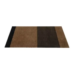 Tica Copenhagen Stripes Horisontal Gulvtæppe B 67 x L 120 cm - Polyamid/vinyl - Brun/cognac/sort
