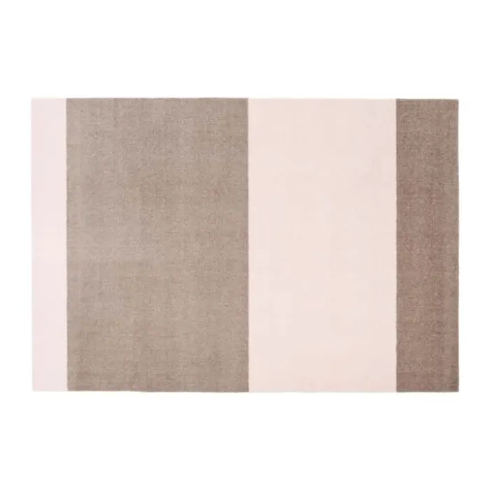 Tica Copenhagen Stripes Horisontal Gulvtæppe B 90 x L 130 cm - Polyamid/vinyl - Sand/rosa