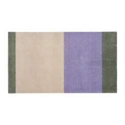 Tica Copenhagen Stripes Horisontal Gulvtæppe B 67 x L 120 cm - Polyamid/vinyl -Grøn/ivory/lilla