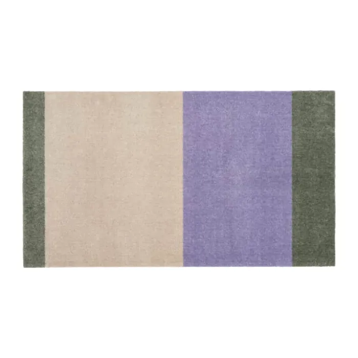 Tica Copenhagen Stripes Horisontal Gulvtæppe B 67 x L 120 cm - Polyamid/vinyl -Grøn/ivory/lilla