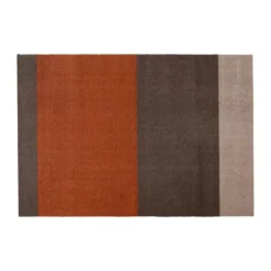 Tica Copenhagen Stripes Horisontal Gulvtæppe B 90 x L 130 cm - Polyamid/vinyl - Brun/terracotta/sand