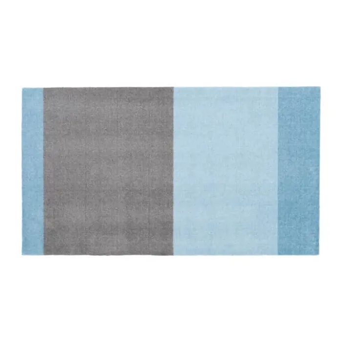 Tica Copenhagen Stripes Horisontal Gulvtæppe B 67 x L 120 cm - Polyamid/vinyl - Blå/grå