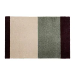 Tica Copenhagen Stripes Horisontal Gulvtæppe B 67 x L 120 cm - Polyamid/vinyl - Bordeaux/ivory/grøn