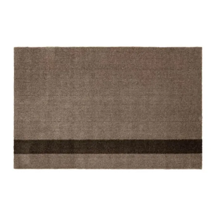 Tica Copenhagen Stripes Vertikal Gulvmåtte B 60 x L 90 cm - Polyamid/vinyl - Sand/brun