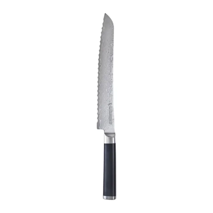 Timm Vladimir Kitchen Brødkniv L 23 cm - Damaskusstål - Sort/sølvfarvet