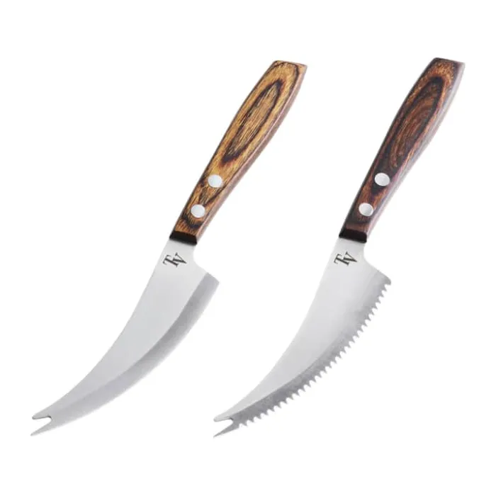 Timm Vladimir Kitchen Charcuteriknive - 2 stk. L 24,5 cm - Pakka-træ/rustfrit stål - Brun