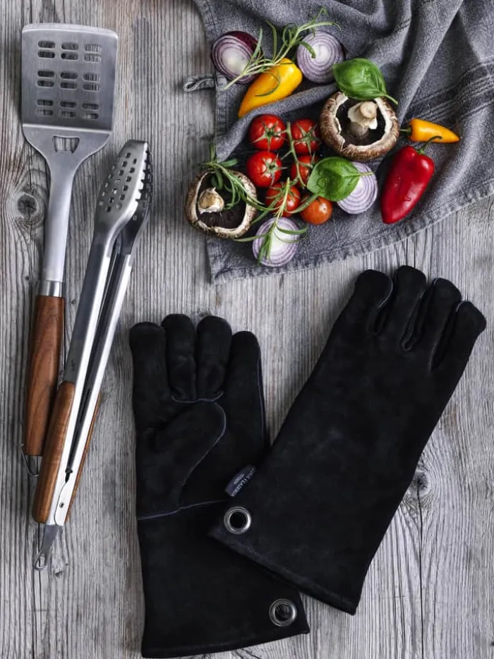 Timm Vladimir Kitchen Grillhandske - 2 stk. One size str. 10 - Ruskind - Sort