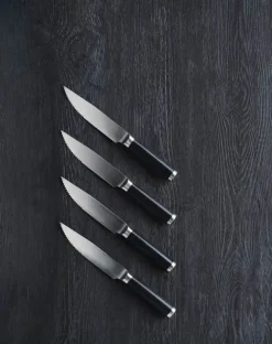 Timm Vladimir Kitchen Steakknive - 4 stk. L 25 cm - Rustfrit stål/plastik - Sort