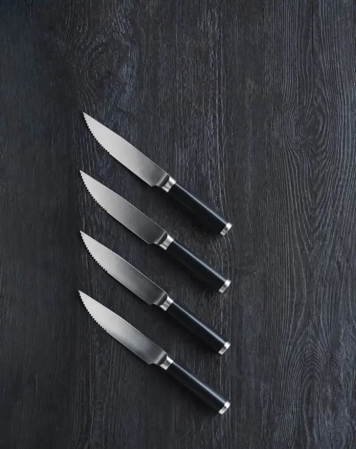 Timm Vladimir Kitchen Steakknive - 4 stk. L 25 cm - Rustfrit stål/plastik - Sort