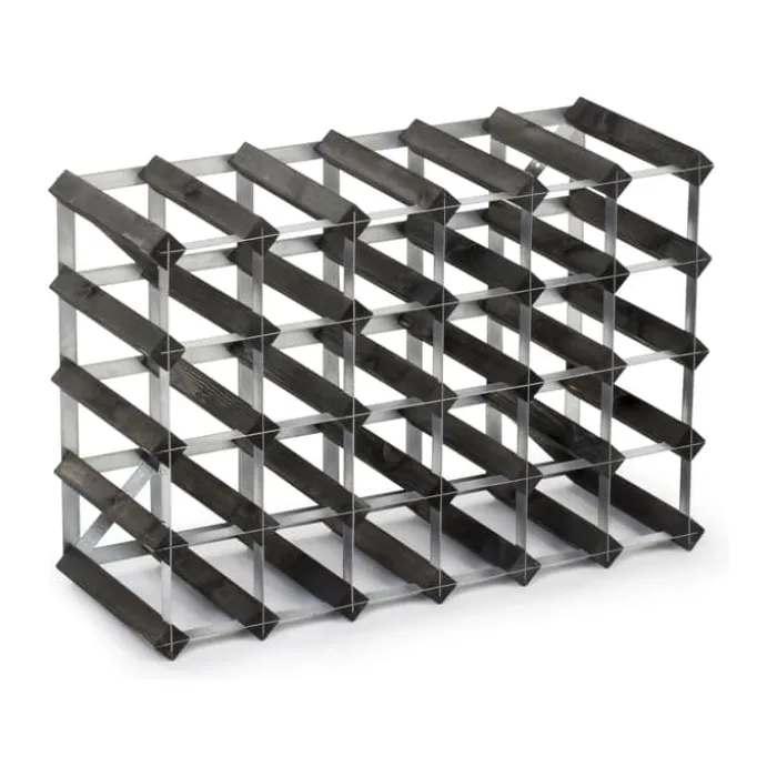 Traditional Wine Racks Vinreol 30 flasker - Fyretræ - Sort