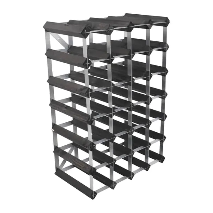 Traditional Wine Racks Vinreol 30 flasker - Asketræ - Sort