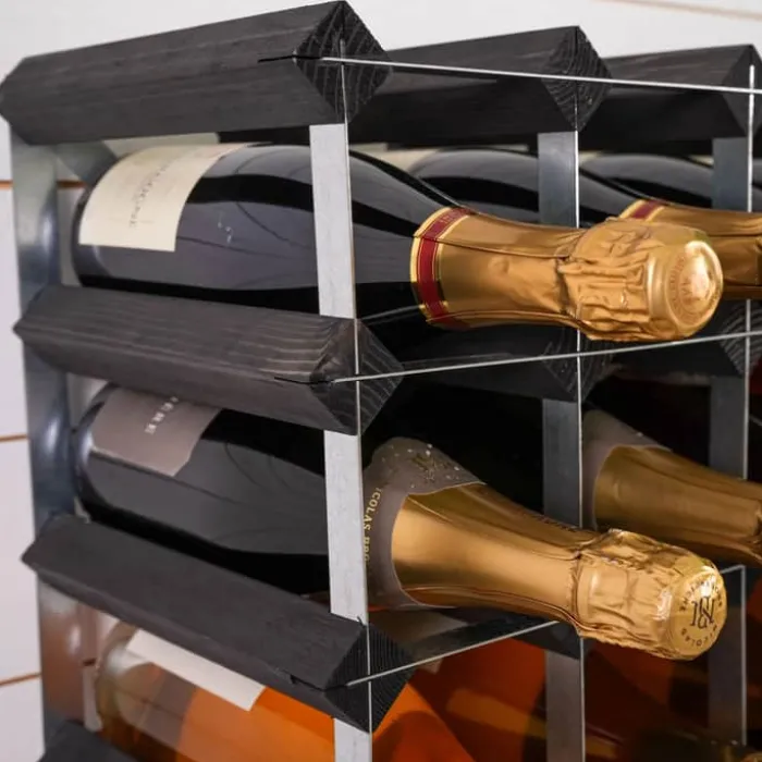Traditional Wine Racks Vinreol 30 flasker - Asketræ - Sort