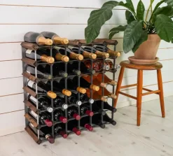Traditional Wine Racks Vinreol 42 flasker - Fyretræ - Mørk