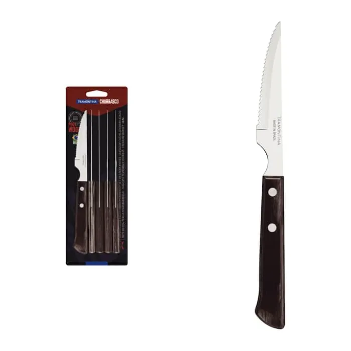 Tramontina Churrasco Grill - 6 dele L 27,5 cm - Stål/træ - Natur