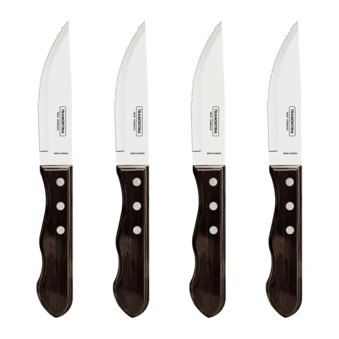 Tramontina Churrasco Jumbo Grillknive - 4 stk. L 18 cm - Stål/Polywood - Natur