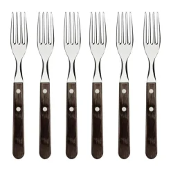 Tramontina Churrasco Medium Grillgaffel - 6 dele L 32,5 cm - Stål/træ - Natur