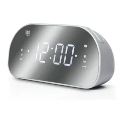 Trident Traders Clockradio H 10 x B 8 cm - Plastik - Grå
