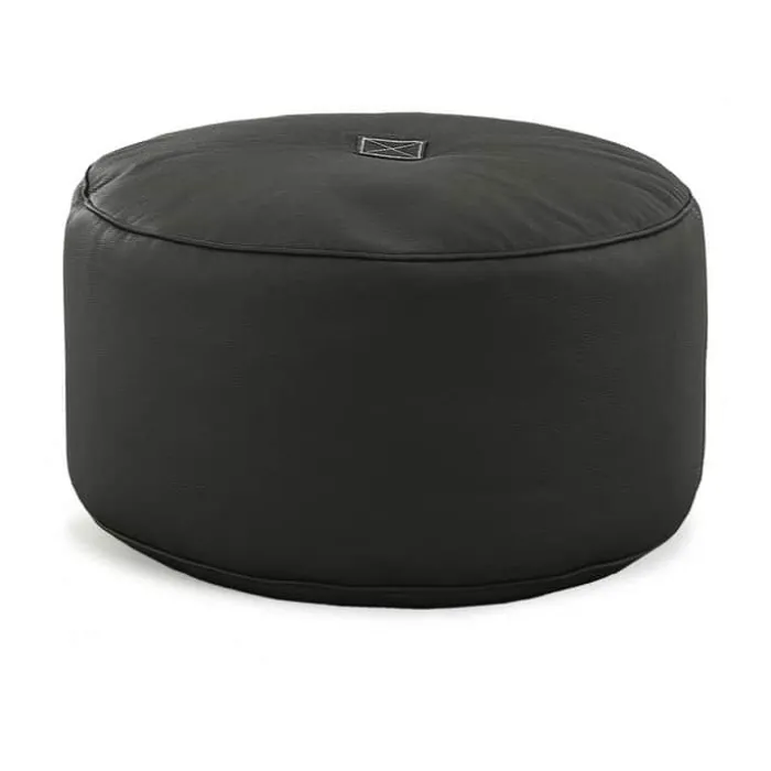 TRIMM Copenhagen Tiny Moon Puf H 40 x B 70 cm - Læder - Sort
