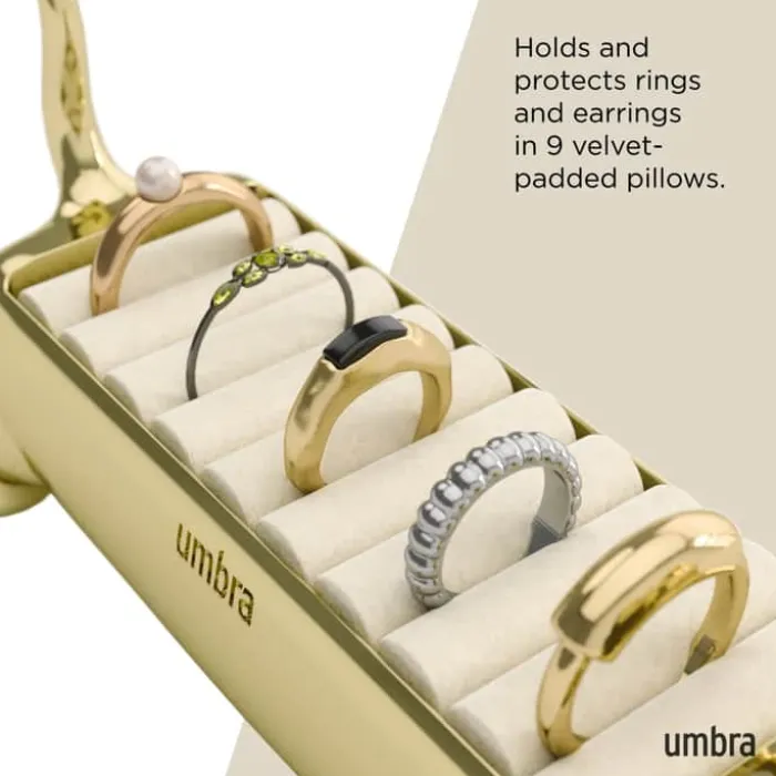 Umbra Alicat Smykkeholder H 5,7 x L 12,1 cm - Zink - Messingfarvet