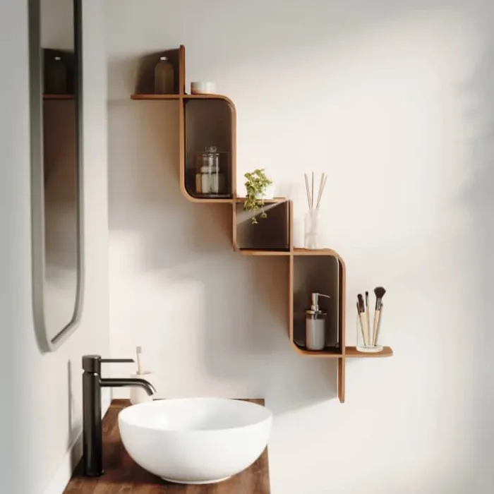 Umbra Montage Reol H 48 x B 64 x D 16 cm - Gummitræ - Valnød
