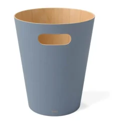 Umbra Woodrow Papirkurv H 28 x Ø 23 cm - Træ - Blå