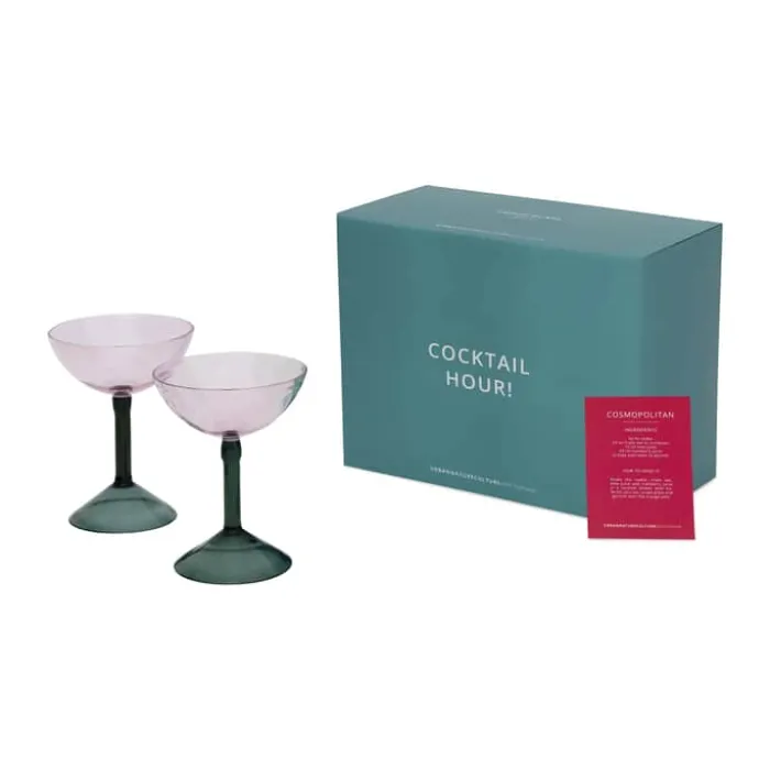 Urban Nature Culture Coupe Cocktailglas - 2 stk. 26 cl - Borosilikatglas - Rose Pink