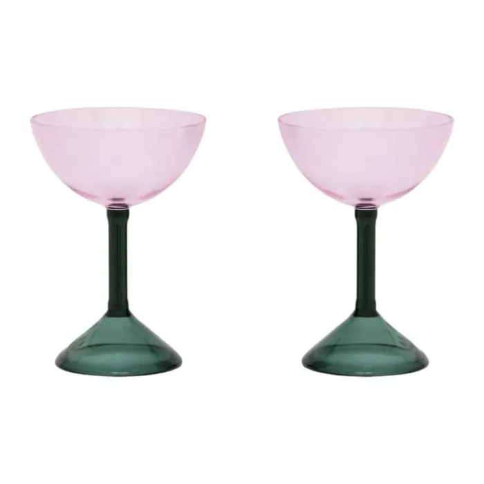 Urban Nature Culture Coupe Cocktailglas - 2 stk. 26 cl - Borosilikatglas - Rose Pink