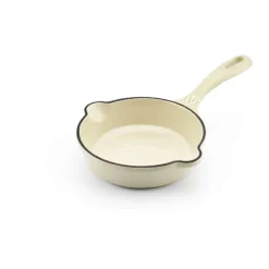 Victoria Emaljeret Stegepande Ø 14 cm - Genbrugsstøbejern - Creme hvid