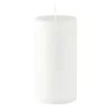 Villa Collection Bloklys Ø 7,8 x H 15 cm - 100% ren stearin - Hvid