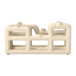 Villa Collection Lyst Lysestage H 13,5 x B 10 x L 28 cm - Polyresin - Sand