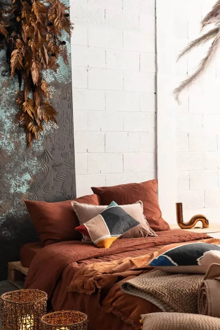 Vivaraise Fara Plaid B 135 x L 200 cm - Bomuld - Caramel