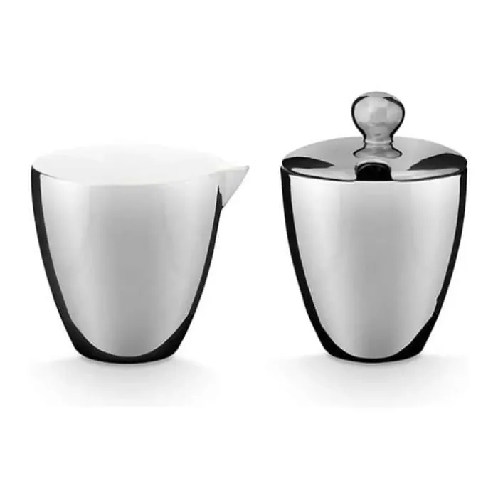 VT Wohnen Sukker/flødesæt - 2 dele Ø 8,8 cm - Porcelæn - Sølvfarvet